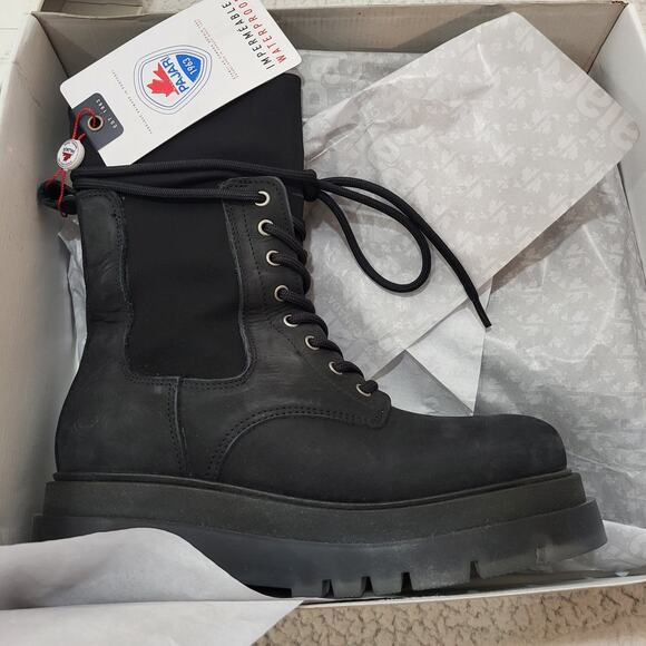 NEW PAJAR Casual Outdoor Winter Snow Waterproof Leather Ankle boot Black SZ 6.5 - Picture 4 of 10